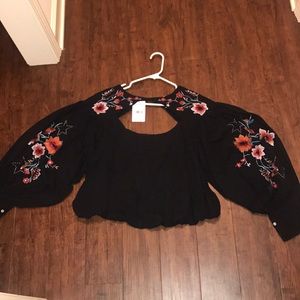 Black floral Free people shirt!